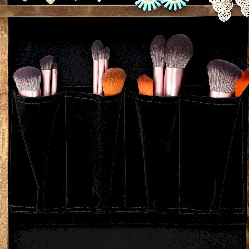 Fashion Simple Jewelry Storage Mirror Cabinet With LED Lights