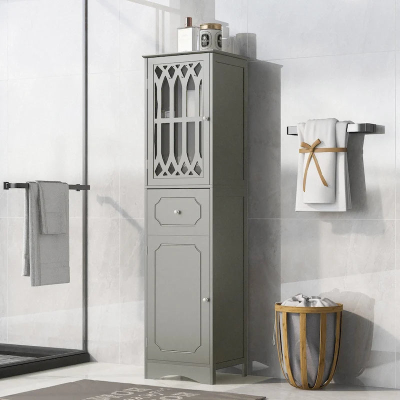 Bathroom Cabinet with Drawer and Doors