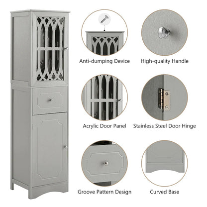 Bathroom Cabinet with Drawer and Doors