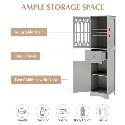 Bathroom Cabinet with Drawer and Doors