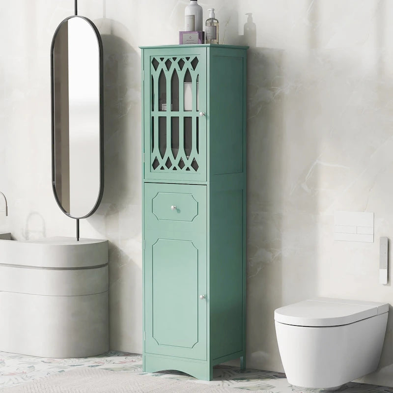 Bathroom Cabinet with Drawer and Doors