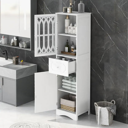 Bathroom Cabinet with Drawer and Doors