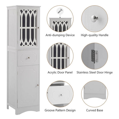 Bathroom Cabinet with Drawer and Doors