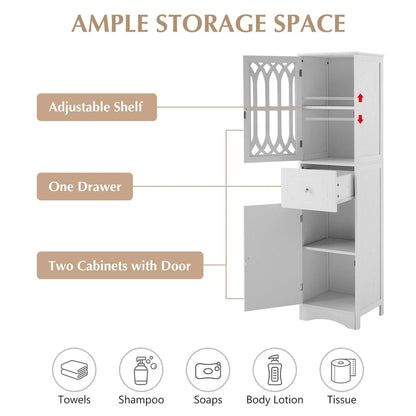 Bathroom Cabinet with Drawer and Doors