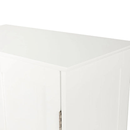 White Wood 4-Drawer 1-Door Bathroom Storage Cabinet - 32.68 H x 22.05 W x 11.81 D