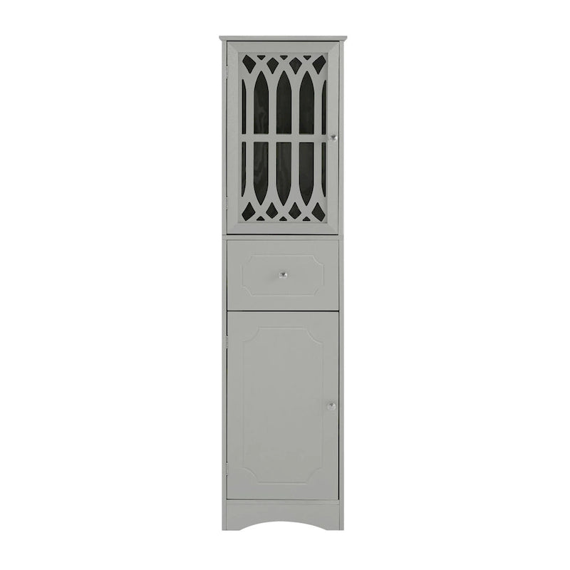 Merax Freestanding Tall Bathroom Cabinet with Acrylic Door