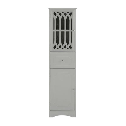 Merax Freestanding Tall Bathroom Cabinet with Acrylic Door