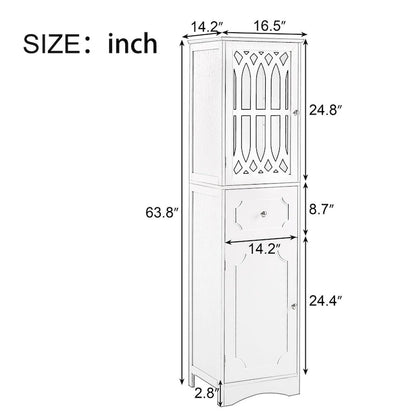 Merax Freestanding Tall Bathroom Cabinet with Acrylic Door