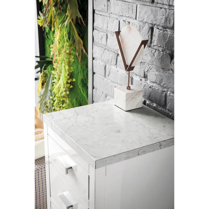 James Martin Vanities Addison 15 Base Cabinet w/ Drawers, Glossy White