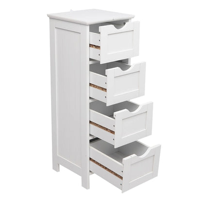 32FCH 4 Drawers bathroom ark Storage Cabinet white