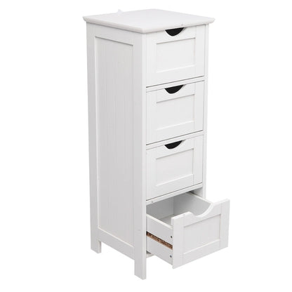 32FCH 4 Drawers bathroom ark Storage Cabinet white