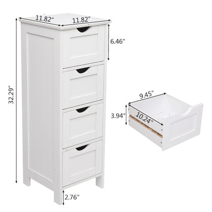 32FCH 4 Drawers bathroom ark Storage Cabinet white