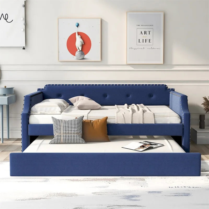 Merax Twin Upholstered Daybed with Trundle