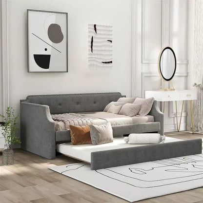 Merax Twin Upholstered Daybed with Trundle