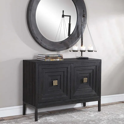 43 Black and Bronze Contemporary 2 Door Cabinet