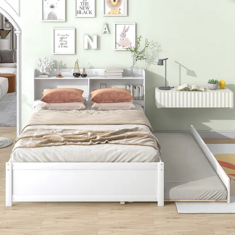 Full Bed with Trundle Bookcase