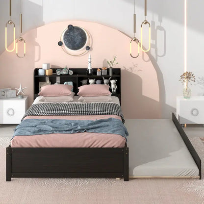 Full Bed with Trundle Bookcase