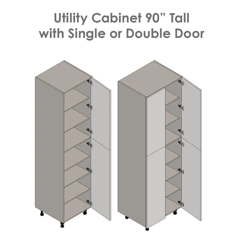 24 x 90 Utility Cabinet-Four Door-Grey - 24 x 90 x 23 3/8