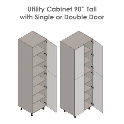 24 x 90 Utility Cabinet-Four Door-Grey - 24 x 90 x 23 3/8