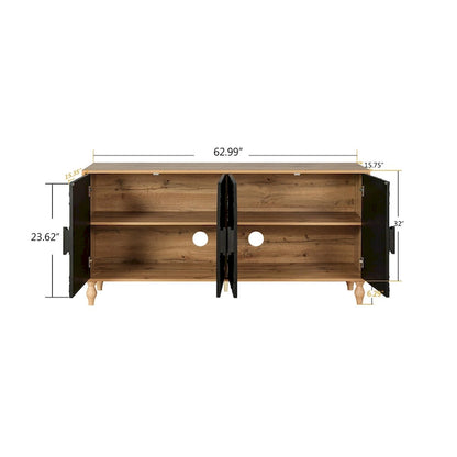 Carved Symmetrical Design Door Sideboards