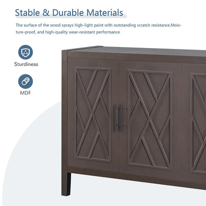 4 Door Wooden Twill Sideboard