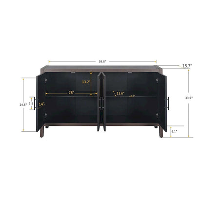 4 Door Wooden Twill Sideboard