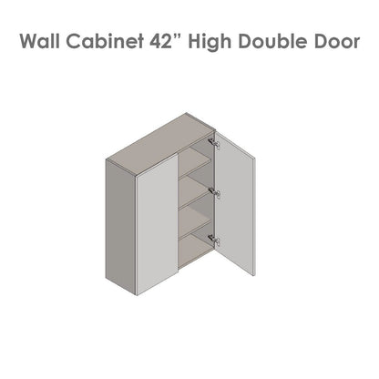 24 x 42 Wall Cabinet-Double Door-Grey - 24 x 42 x 12