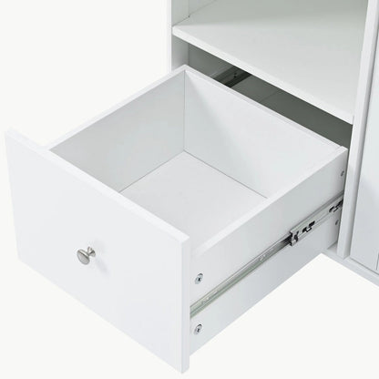 Kitchen Island with Drop Leaf, LED Light Kitchen Cart on Wheels