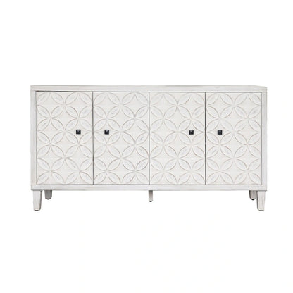 Accent Cabinet 4 Door Wooden Cabinet Sideboard Buffet Server Cabinet - N/A