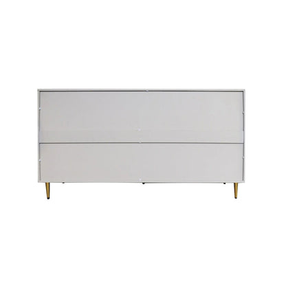 Modern Gray Lacquered 4 Door Wooden Cabinet Sideboard Buffet Server Cabinet - N/A