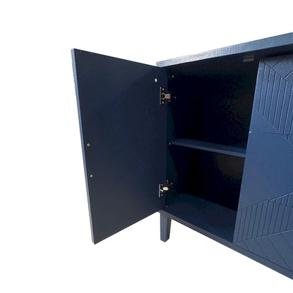 Functional 2-Door 3-Drawer Cabinet with Carved Effect