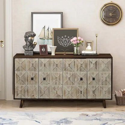 59.84 Vintage Freestanding Storage Cabinet with 4 Doors