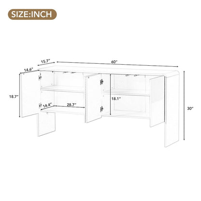 60L Large Storage Space with 4 Doors and Rebound Device - N/A