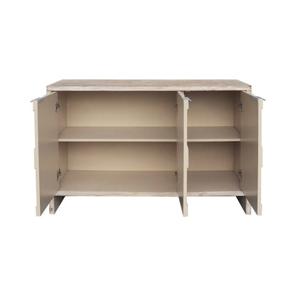 3 Door Wooden Cabinet Sideboard Buffet - N/A