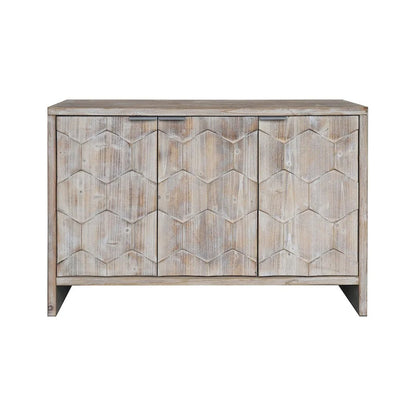 3 Door Wooden Cabinet Sideboard Buffet - N/A