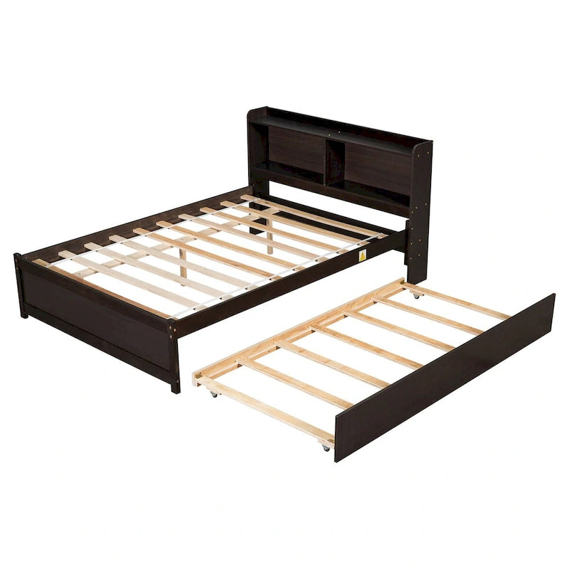 Full Bed with Trundle,Bookcase