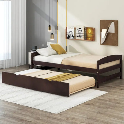Twin Platform Bed with Handy Trundle for Guests