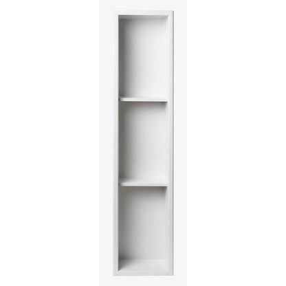 ALFI brand 8 x 36 White Matte Stainless Steel Vertical Triple Shelf Bath Shower Niche