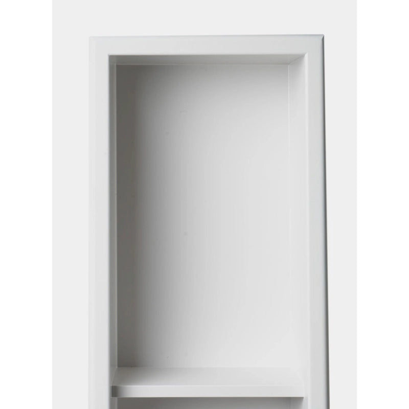 ALFI brand 8 x 36 White Matte Stainless Steel Vertical Triple Shelf Bath Shower Niche