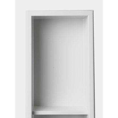 ALFI brand 8 x 36 White Matte Stainless Steel Vertical Triple Shelf Bath Shower Niche