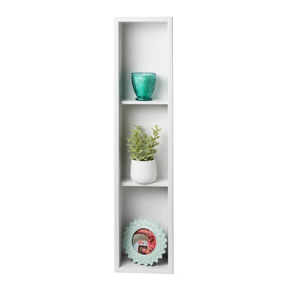 ALFI brand 8 x 36 White Matte Stainless Steel Vertical Triple Shelf Bath Shower Niche