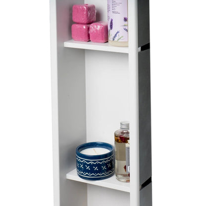 ALFI brand 8 x 36 White Matte Stainless Steel Vertical Triple Shelf Bath Shower Niche