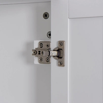 White Bathroom Storage Floor Cabinet with 6 Shelves