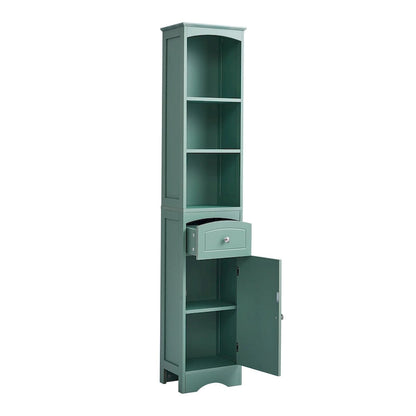 Tall Bathroom Cabinet Freestanding Storage Cabinet with Drawer - 13.4L x 9.1W x 66.9H