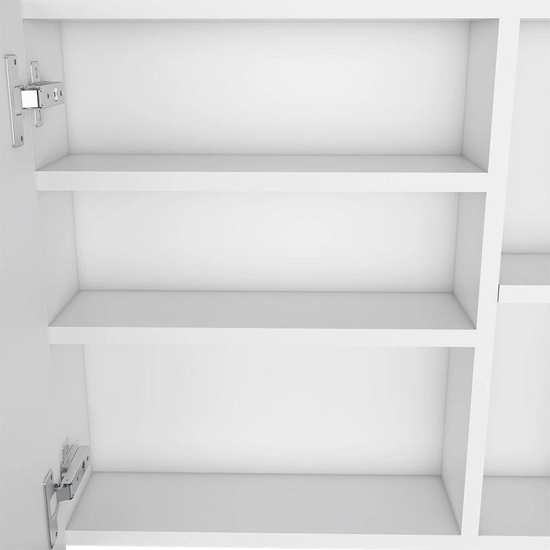 Medicine Cabinet Viking, Three Internal Shelves, Single Door, Two External Shelves, Black Wengue Finish