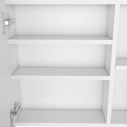 Medicine Cabinet Viking, Three Internal Shelves, Single Door, Two External Shelves, Black Wengue Finish