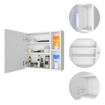 Medicine Cabinet Viking, Three Internal Shelves, Single Door, Two External Shelves, Black Wengue Finish