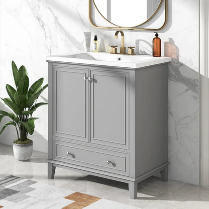 Bathroom Cabinet with Doors and Drawer