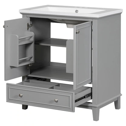 Bathroom Cabinet with Doors and Drawer