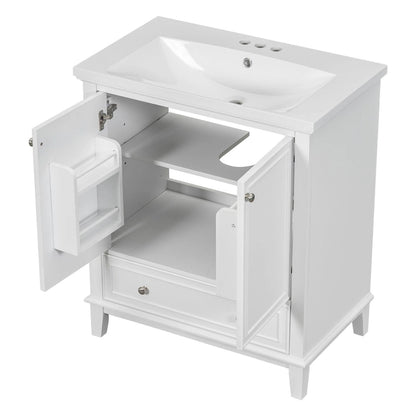 Bathroom Cabinet with Doors and Drawer